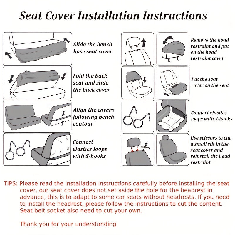 Upgrade Your Car Interior With These Stylish 9PCS Tire Pattern Universal Five Seat Car Seat Covers