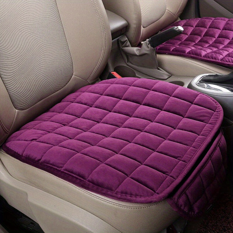 Upgrade Your Car With This Soft And Stylish Plaid Car Seat Cover And Memory Foam Cushion!