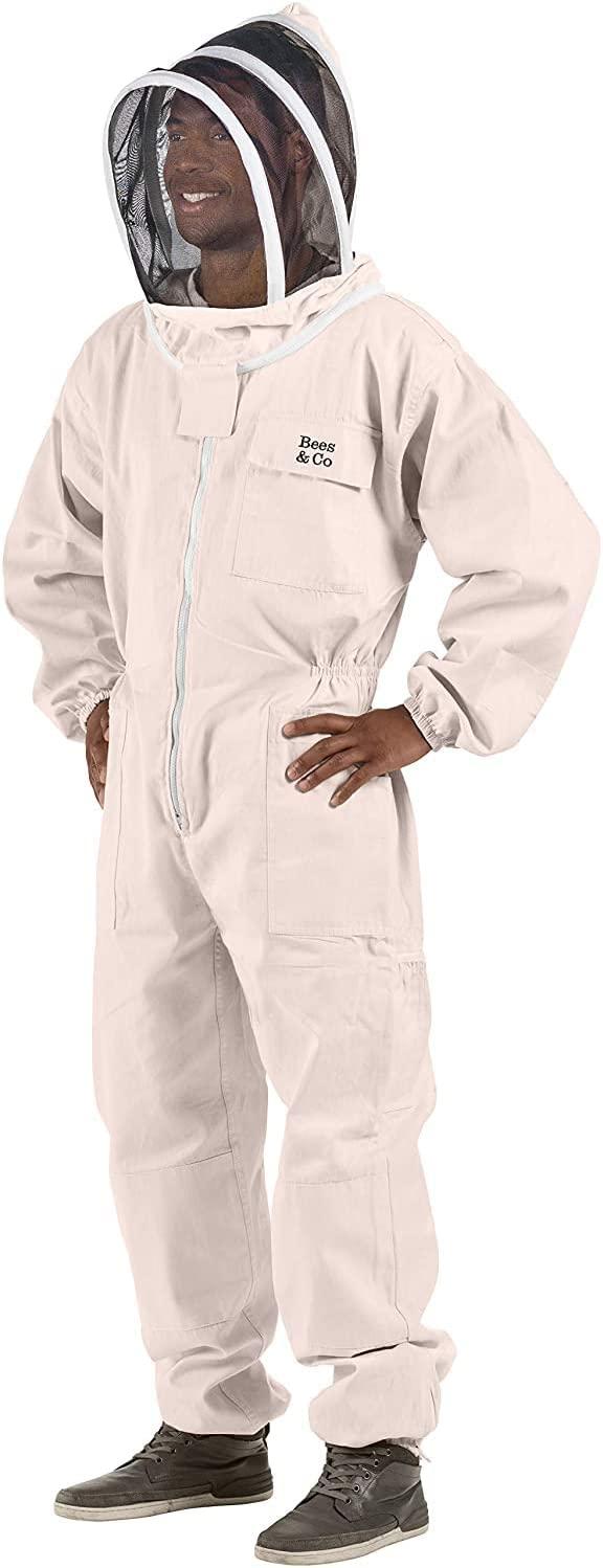 Bees & Co U74 Natural Cotton Beekeeper Suit with Fencing Veil