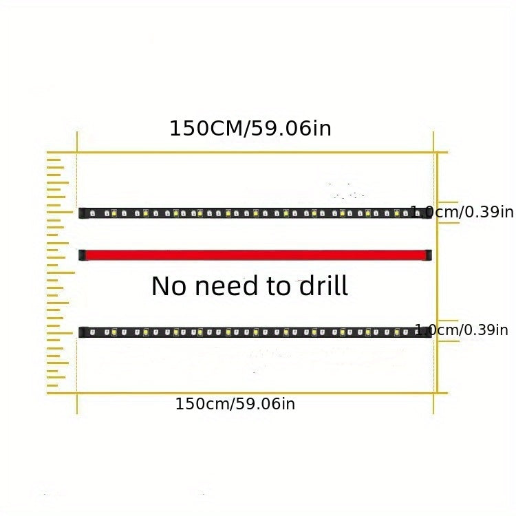 60inch Tailgate Light Bar Strip LED Truck Tailgate Bar Running Brake Turn Signal Reverse Light For Cars Truck Pickup SUVS Jeep Vans RVs Trailers