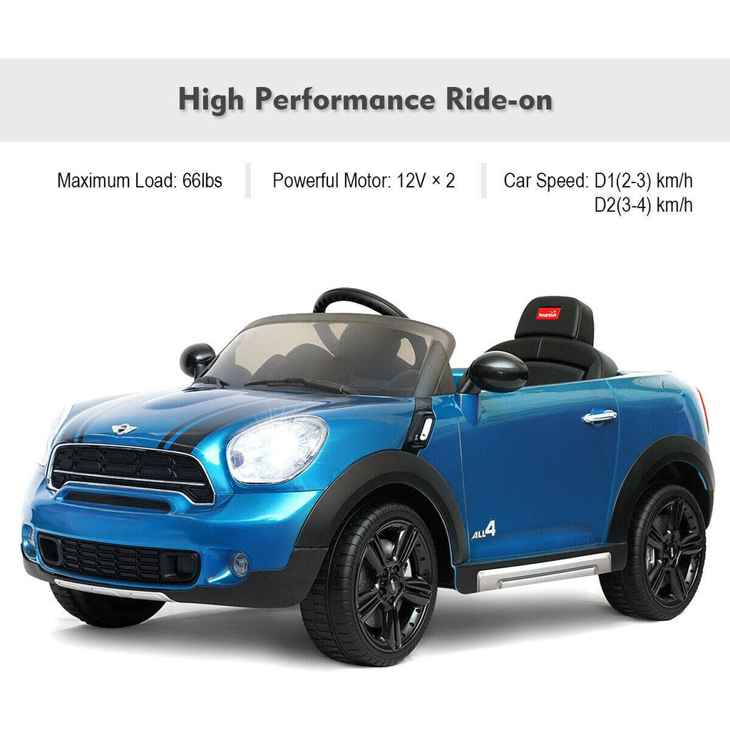 12V Electric Mini Countryman Licensed Kids Ride On Car Remote Controller Blue