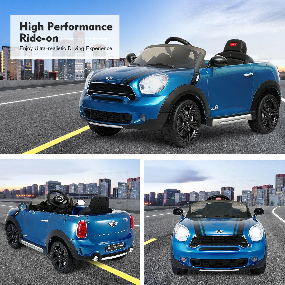 12V Electric Mini Countryman Licensed Kids Ride On Car Remote Controller Blue