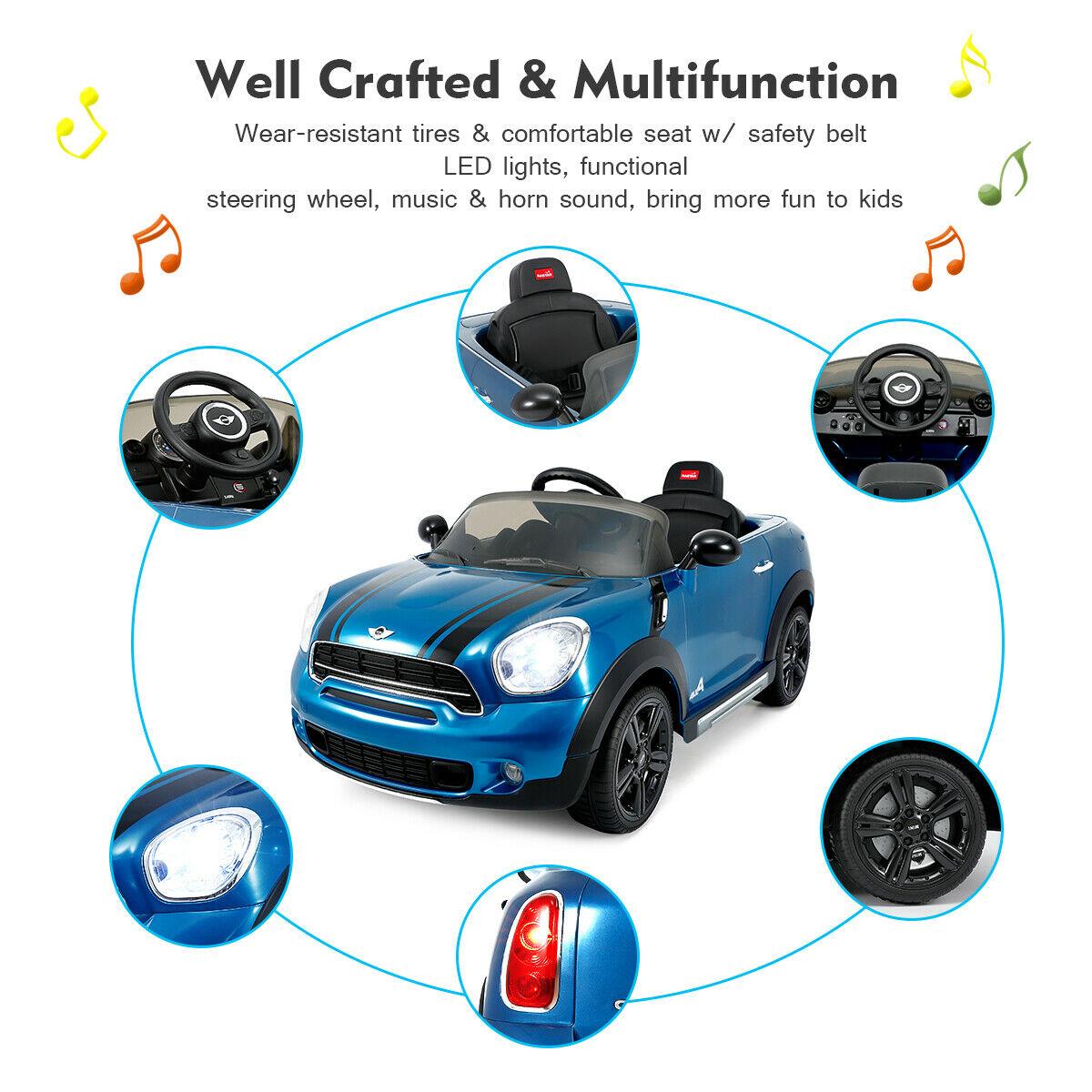 12V Electric Mini Countryman Licensed Kids Ride On Car Remote Controller Blue