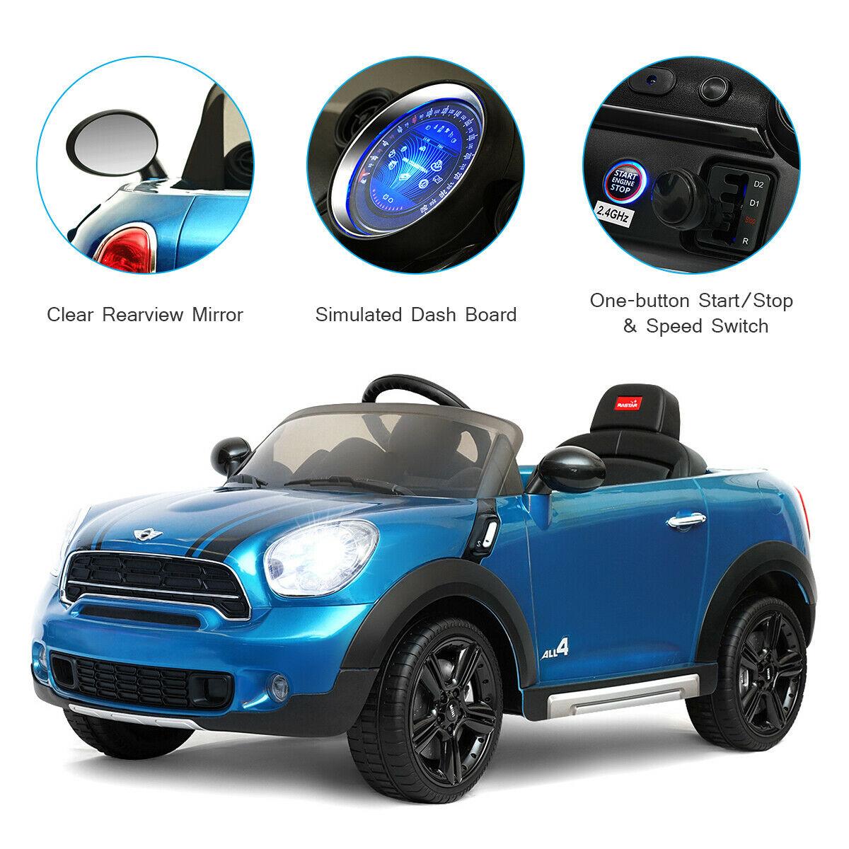 12V Electric Mini Countryman Licensed Kids Ride On Car Remote Controller Blue