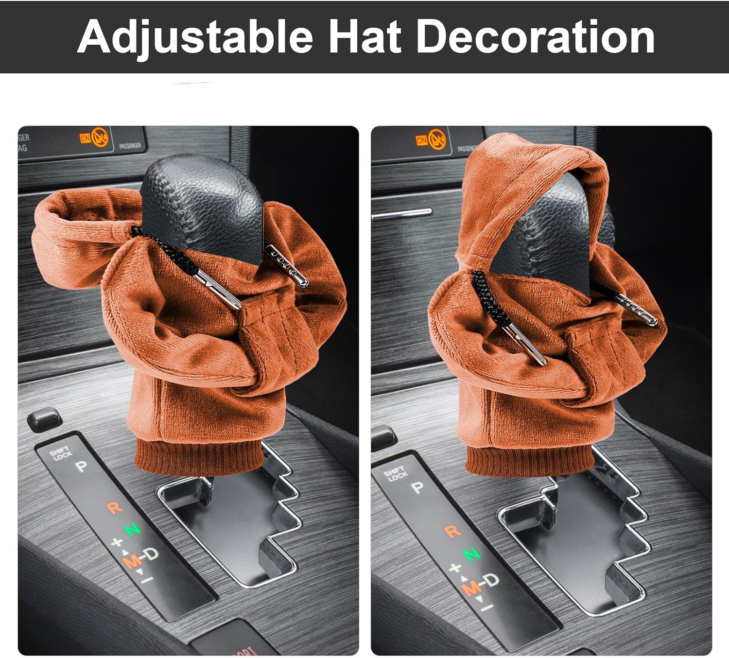 ZHSMS Gear Shift Cover, Universal Shift Knob Cover, Funny Sweater Hoodie for Gearshift, 4.7 Inch Car Shifter Stick Protector Decoration(Khaki)