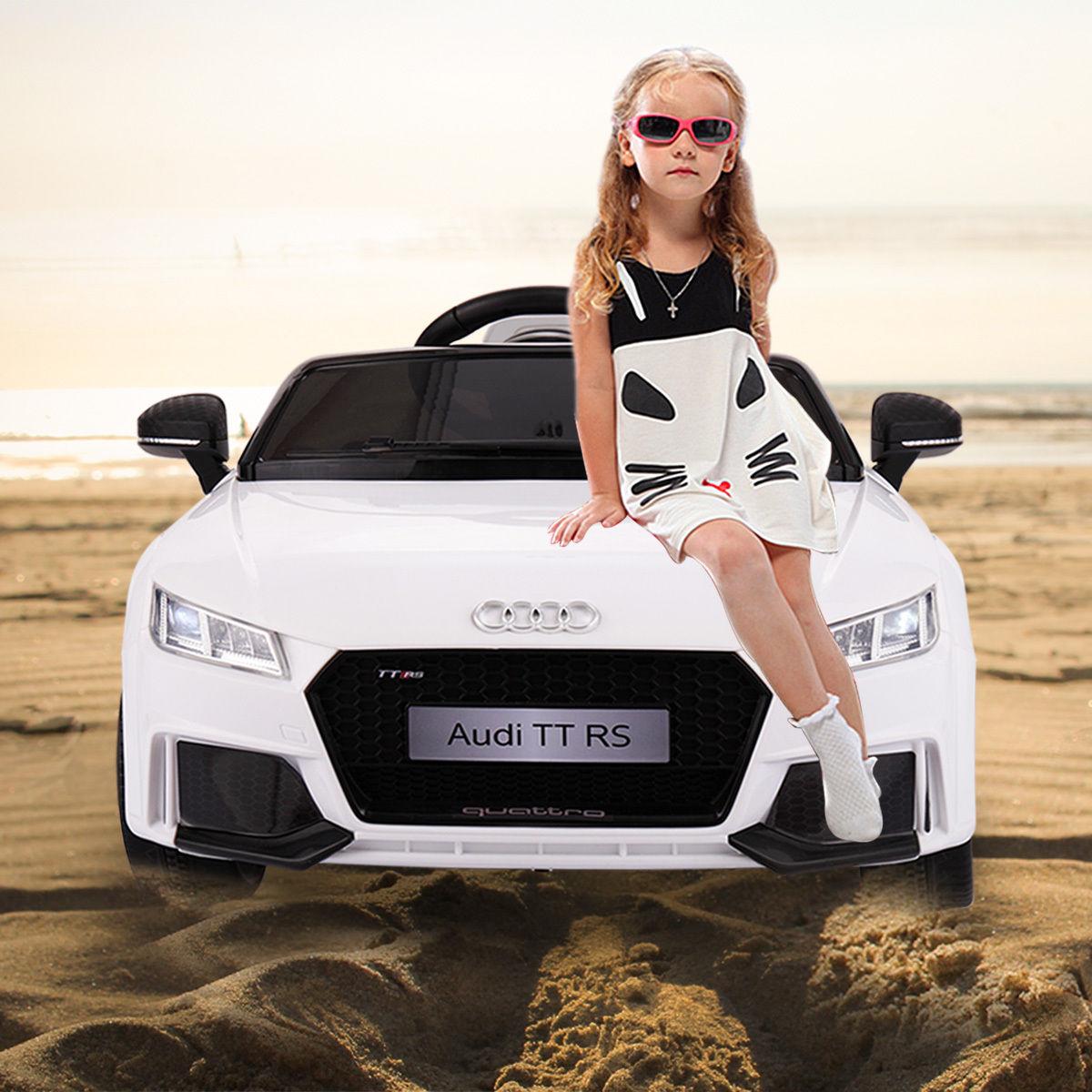 Veryke Electric Cars for Kids, White Kids Ride on Cars, Battry-Powered Ride On Mini Car Gifts for Children Child Boys, 12V Kids Ride-On Truck Car w/ Remote Control