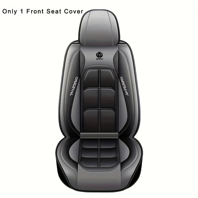 1pc Universal Car Seat Covers PU Leather Seat Covers Cushion Car Seat Protector Mat For Sedan SUV Car Accessories (Only 1 Front Seat Cover)