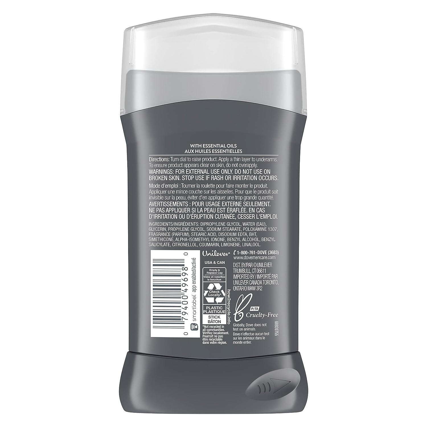 Dove Men+Care Deodorant Stick for Men Midnight Classico 3 Count Aluminum Free 72-Hour Odor Protection Mens Deodorant With Essential Oils &amp; 1/4 Moisturizing Cream 3oz