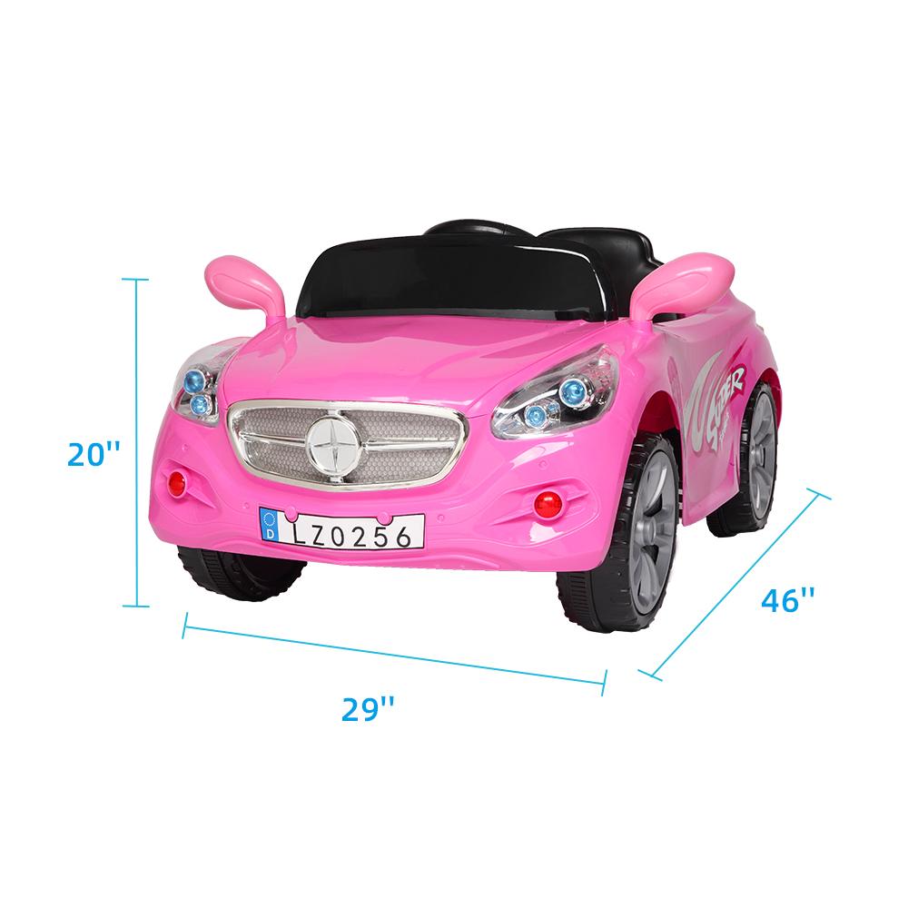 Electric Cars for Boys Girls Christmas Gifts, 12V Power Wheels for Kids Toddler 3-7, Battery-Powered Ride On Truck Car RC Toy, Safe Ride On Toys for Christmas Gifts, 3 Speeds, LED Lights, Pink, Q7352