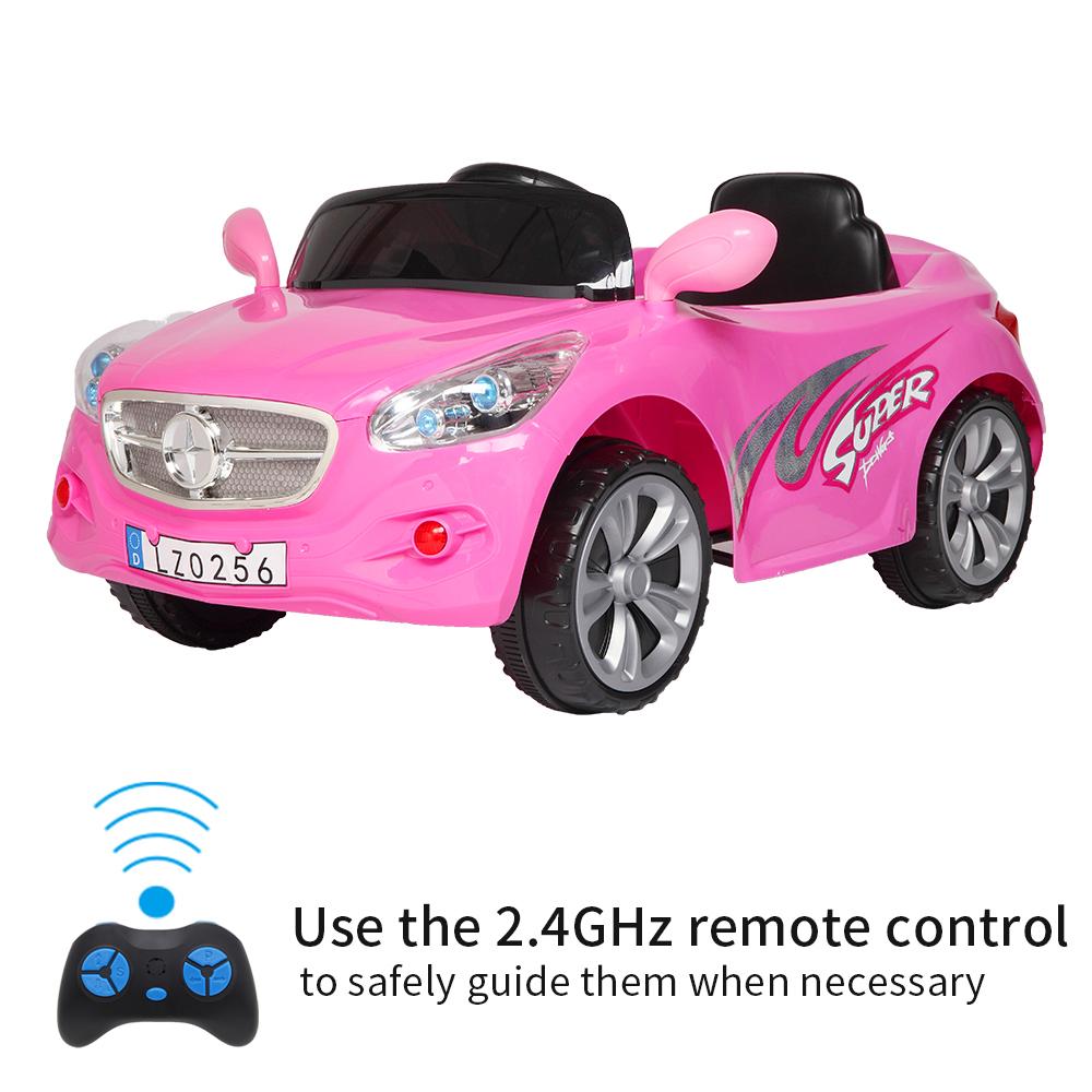 Electric Cars for Boys Girls Christmas Gifts, 12V Power Wheels for Kids Toddler 3-7, Battery-Powered Ride On Truck Car RC Toy, Safe Ride On Toys for Christmas Gifts, 3 Speeds, LED Lights, Pink, Q7352