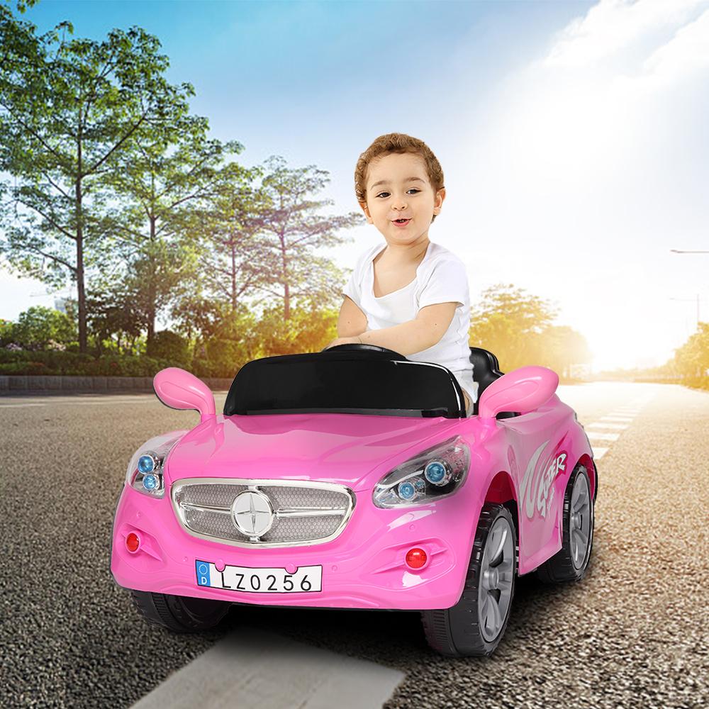Electric Cars for Boys Girls Christmas Gifts, 12V Power Wheels for Kids Toddler 3-7, Battery-Powered Ride On Truck Car RC Toy, Safe Ride On Toys for Christmas Gifts, 3 Speeds, LED Lights, Pink, Q7352