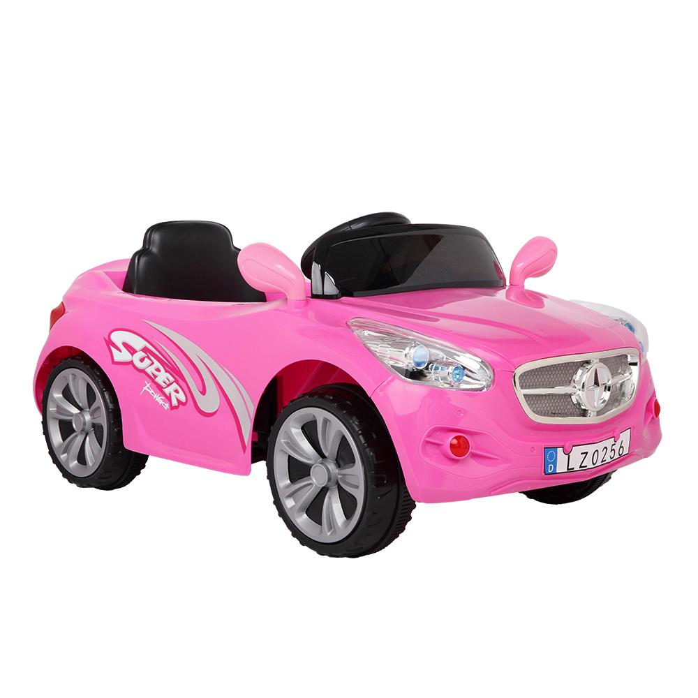 Electric Cars for Boys Girls Christmas Gifts, 12V Power Wheels for Kids Toddler 3-7, Battery-Powered Ride On Truck Car RC Toy, Safe Ride On Toys for Christmas Gifts, 3 Speeds, LED Lights, Pink, Q7352