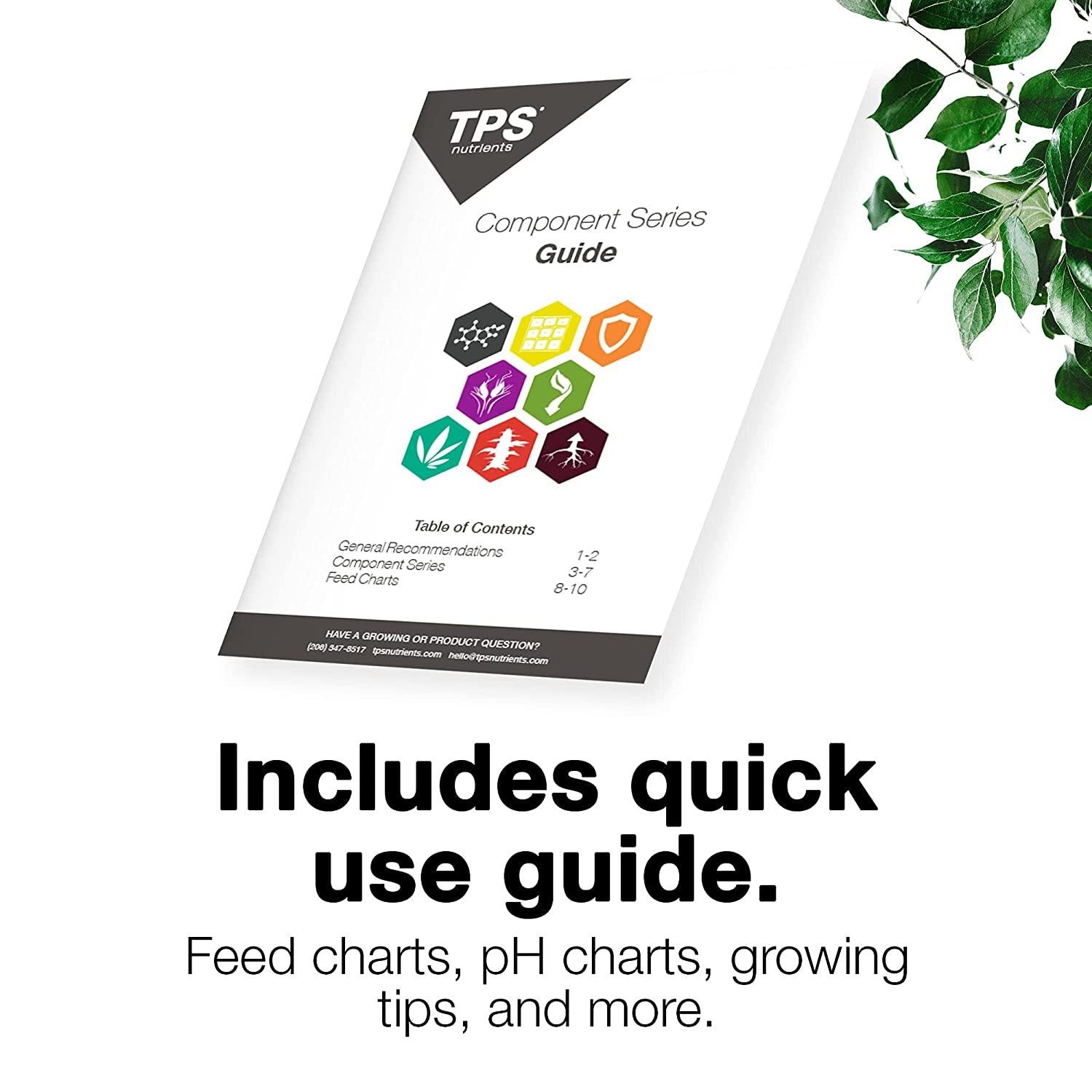 TPS Nutrients Complete Plant Nutrient Starter Kit, Fertilizer for Veg Through Bloom - Plus Guide and Foliar Spray Bottle