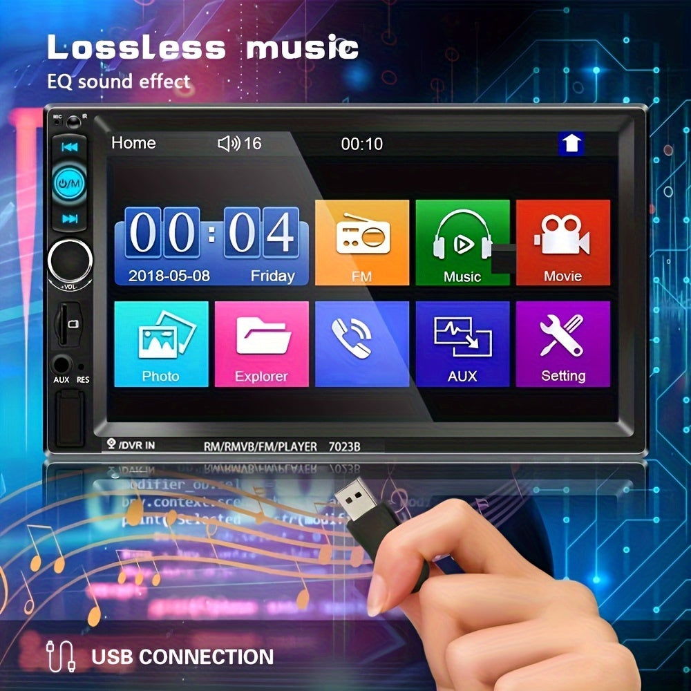 7-Inch HD Touch Screen Car Stereo Radio Audio Double Din Car Multimedia Player With Mirror Link USB FM Autoradio+Remote Control +Steering Control