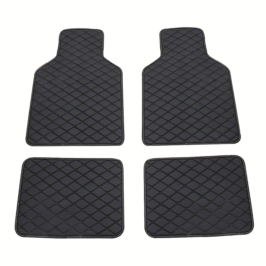 2pcs/4pcs Car Floor Mats Universal Waterproof Front Rear Full Set Auto Rugs Leather Car Carpet Accessories Interior