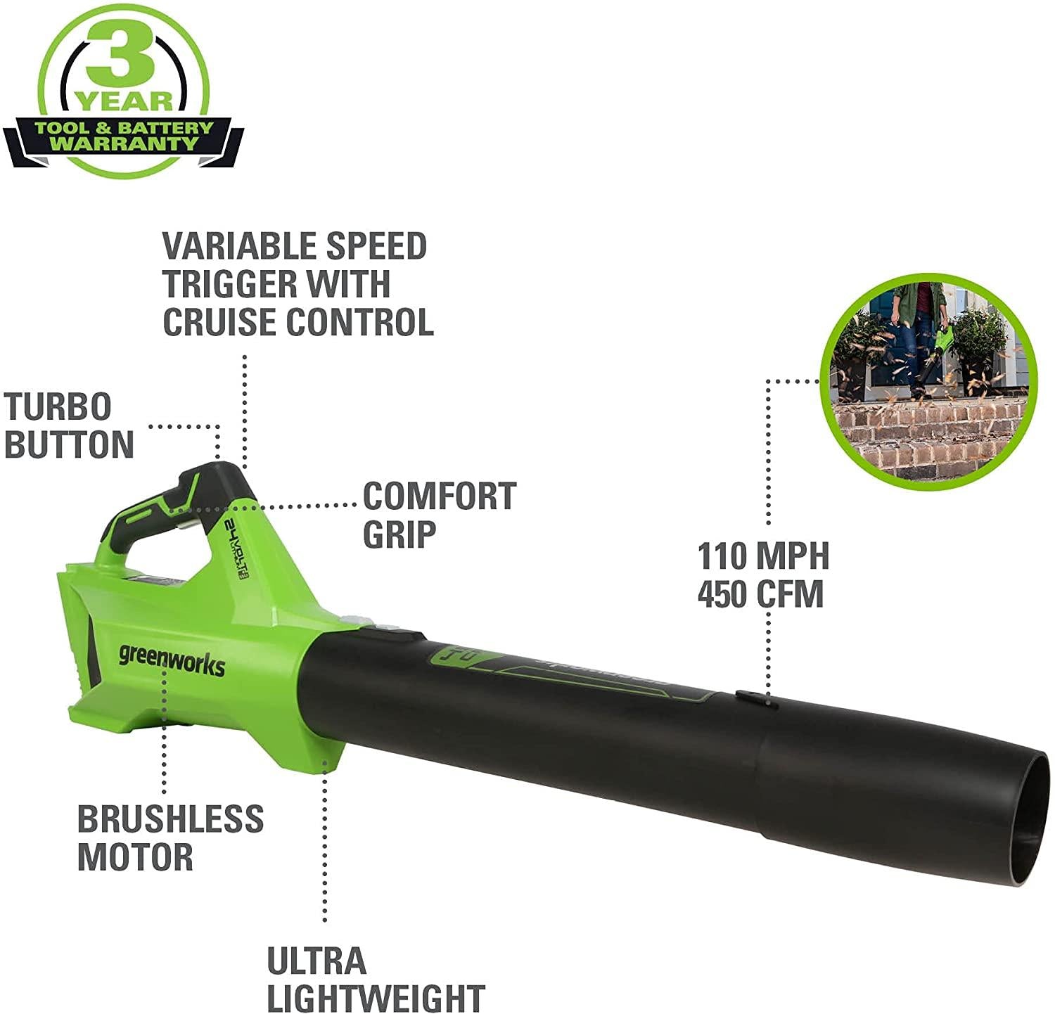 Greenworks 48V 21" Brushless Cordless Self-Propelled Electric Lawn Mower, Leaf Blower, String Trimmer, (4) 4.0Ah Batteries and (2) Rapid Chargers