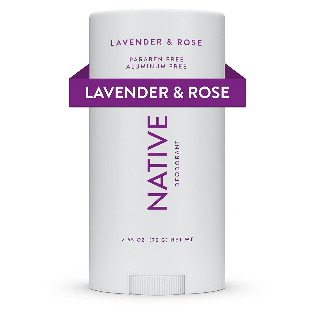 Native Deodorant | Natural Deodorant for Women and Men, Aluminum Free with Baking Soda, Probiotics, Coconut Oil and Shea Butter | Lavender &amp; Rose