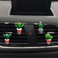 ZOSTLAND Cute Car Air Vent Clip Decoration,Car Air Fresheners,Plant Model Car Vent Clip，Personalized Automotive Interior Decoration Accessories, Car Decor Gift for women,men (4pcs Cactus)