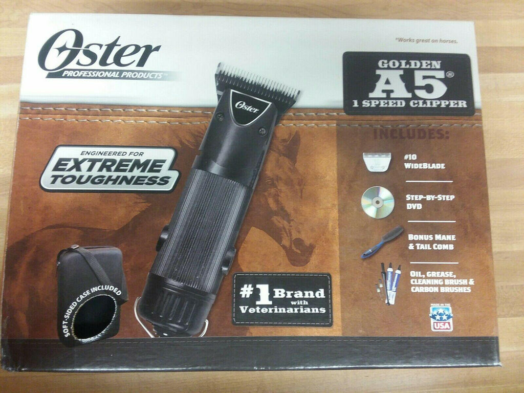 Oster Golden A5 Wide#10 Blade 1-Speed Equine/Pet Animal Clipper w/case. New