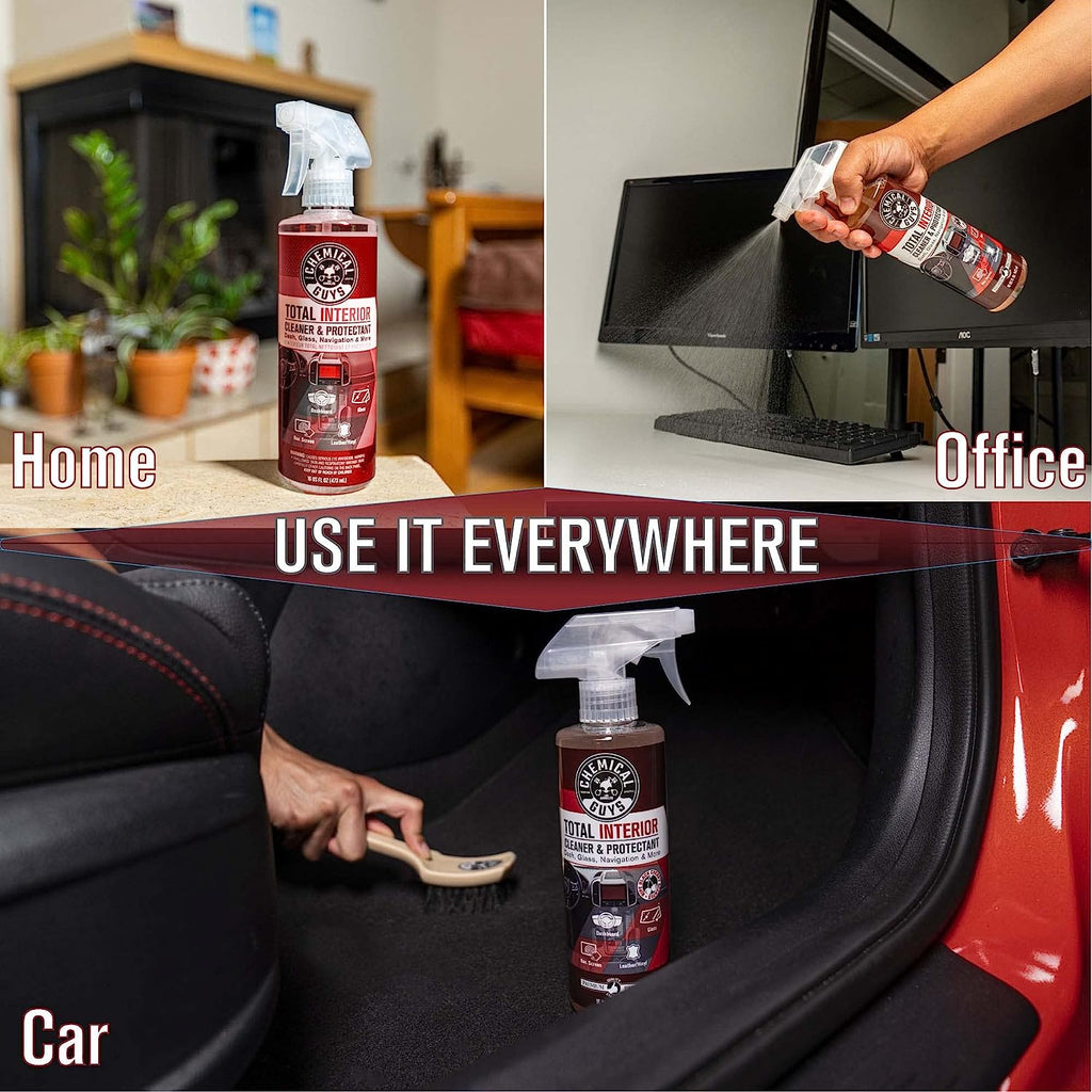Chemical Guys SPI22516 Total Interior Cleaner &amp; Protectant (Safe on Dash, Leather, Vinyl, Plastics, Trim, Glass, Fabric &amp; More), 16 fl oz (Black Cherry Scent)