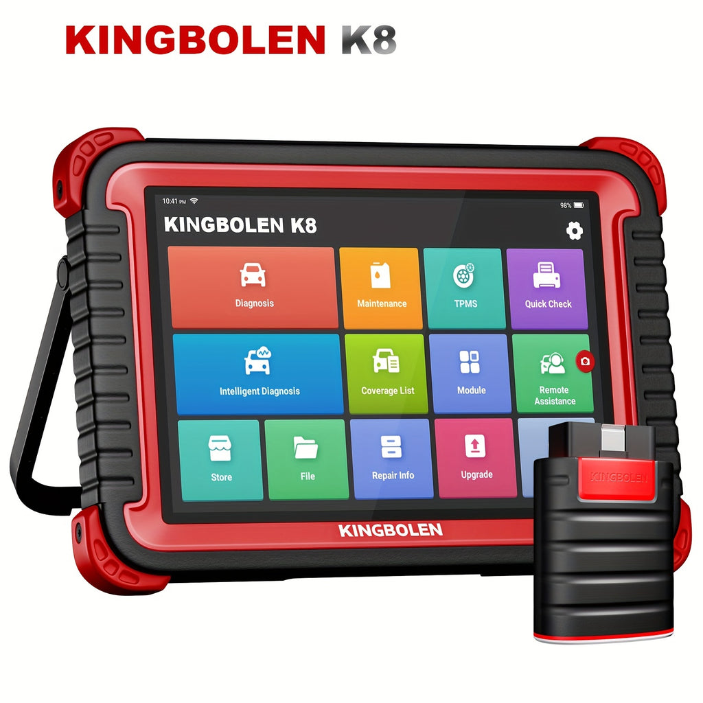 KINGBOLEN K8 Auto Full System Diagnostic Tools 28 Reset Function ECU Coding Bi-directionnal 2 Years Update OBD2 Scanner