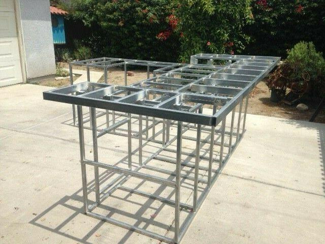 BBQ Island frame kit DIY 10' "L" with Raised Bar