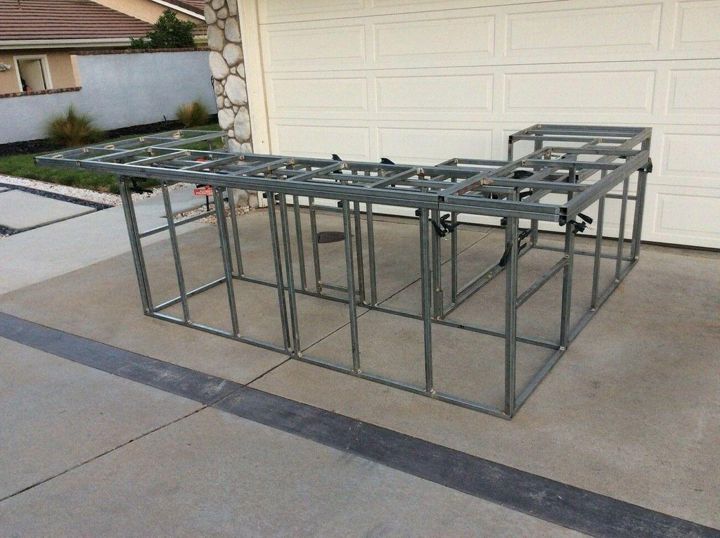 BBQ Island frame kit DIY 10' "L" with Raised Bar