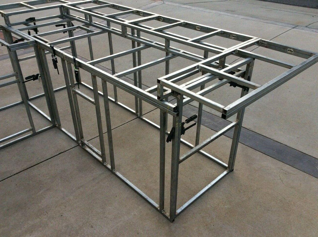 BBQ Island frame kit DIY 10' "L" with Raised Bar