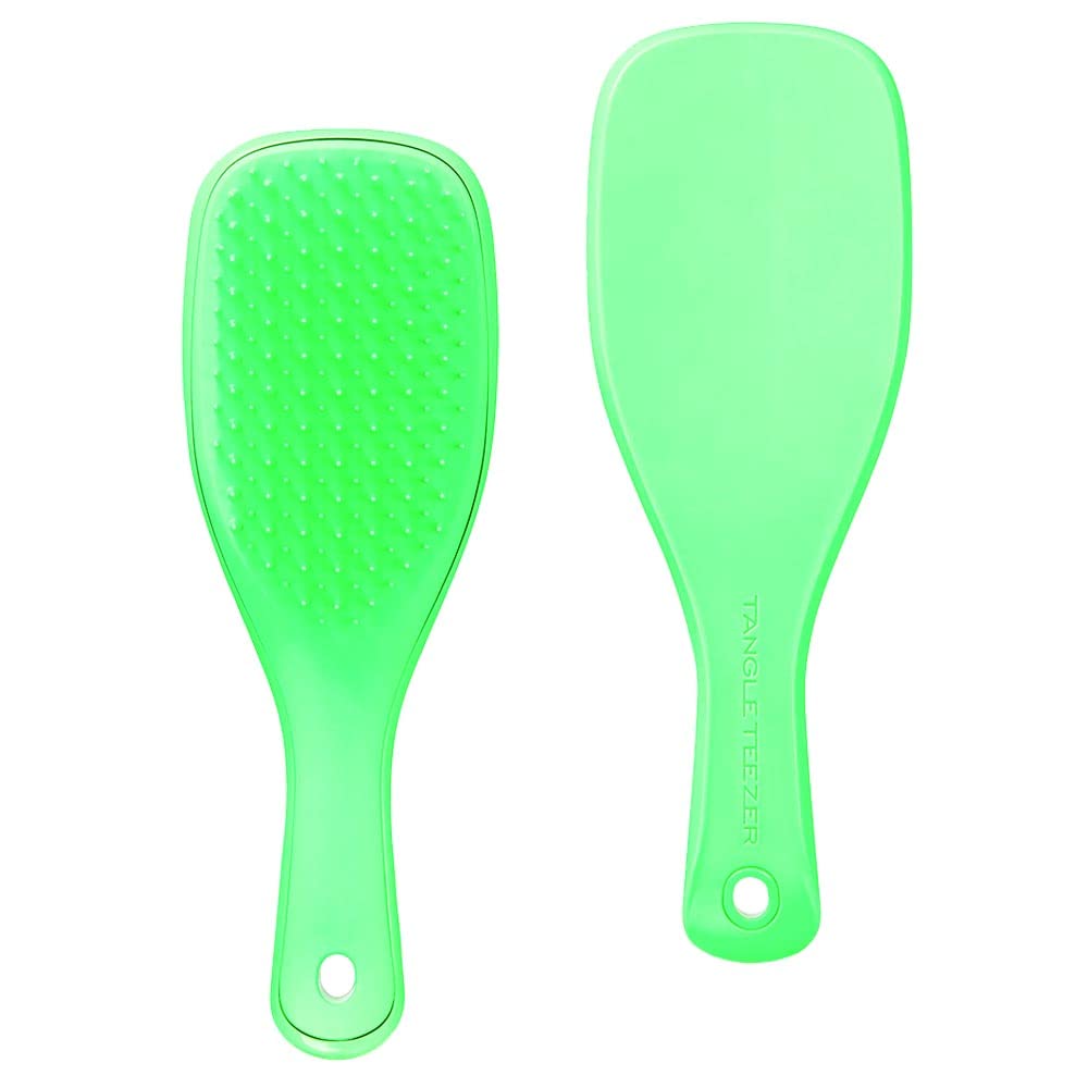 Tangle Teezer The Mini Ultimate Detangling Brush, Dry and Wet Hair Brush Detangler for Traveling and Small Hands, Green Lizard