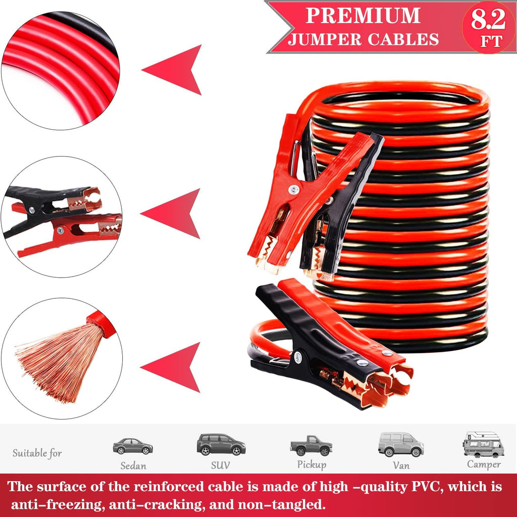 LIANXIN Roadside Emergency Car Kit-Safety Car Kit Car Emergency Kit with Jumper Cables Roadside Assistance Kit, Tow Rope, Safety Hammer, Reflective Warning Triangle,Car Tool Kit
