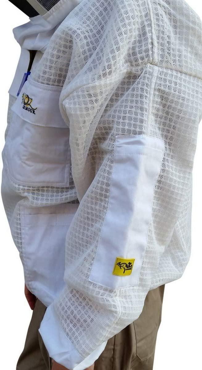 OZ ARMOUR Beekeeping Ventilated Jacket Ultra Cool 3 Layers Mesh with 2 Hoods Fencing and Round Brim Hat (XXXX-Large)
