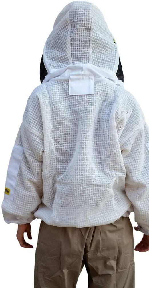 OZ ARMOUR Beekeeping Ventilated Jacket Ultra Cool 3 Layers Mesh with 2 Hoods Fencing and Round Brim Hat (XXXX-Large)