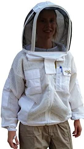OZ ARMOUR Beekeeping Ventilated Jacket Ultra Cool 3 Layers Mesh with 2 Hoods Fencing and Round Brim Hat (XXXX-Large)
