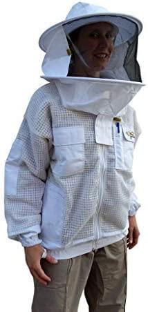 OZ ARMOUR Beekeeping Ventilated Jacket Ultra Cool 3 Layers Mesh with 2 Hoods Fencing and Round Brim Hat (XXXX-Large)