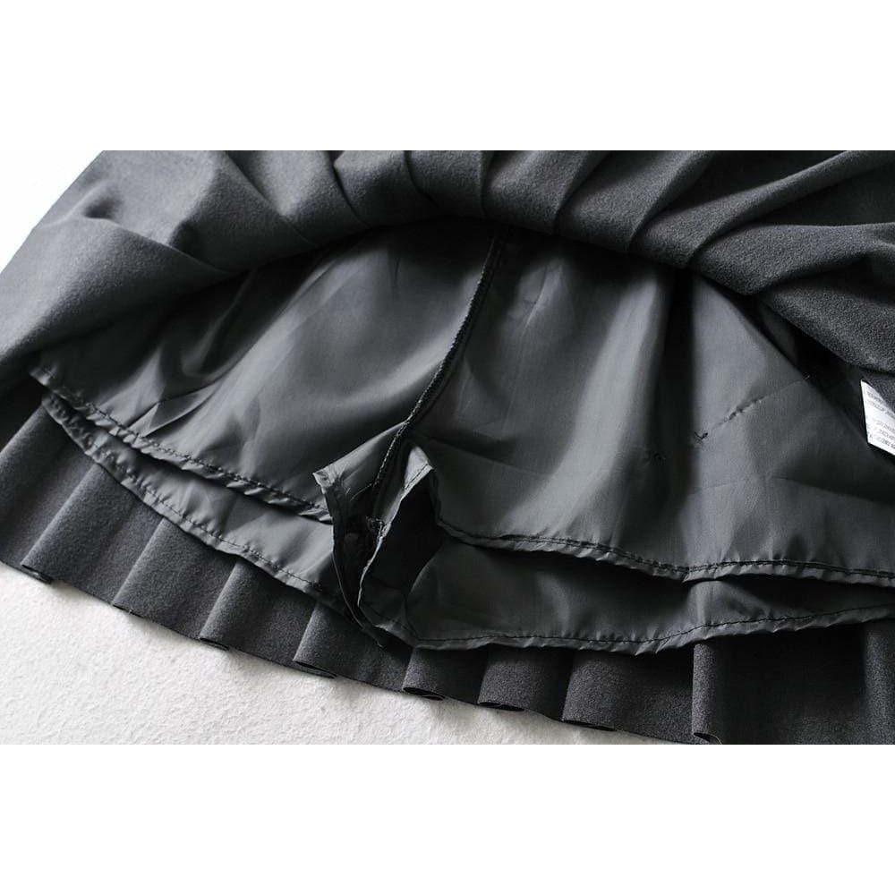 pleated leather mini skirt with belt