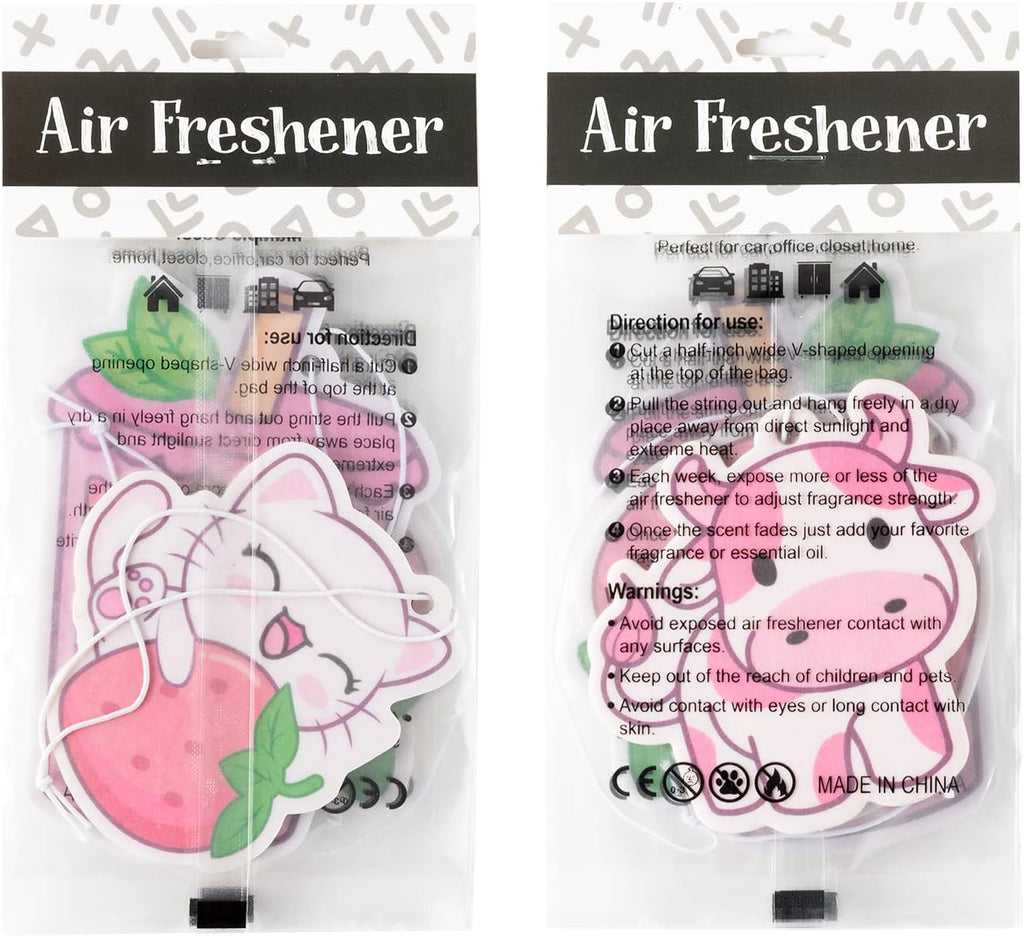 Car Air Freshener Incense Chips Scented Ornament, Car Rearview Mirror Pendant, 4 Styles and Scents Hanging Ornament Vent Decoration Cute Aromatic For Party Supplies (Snacks Kawaii)