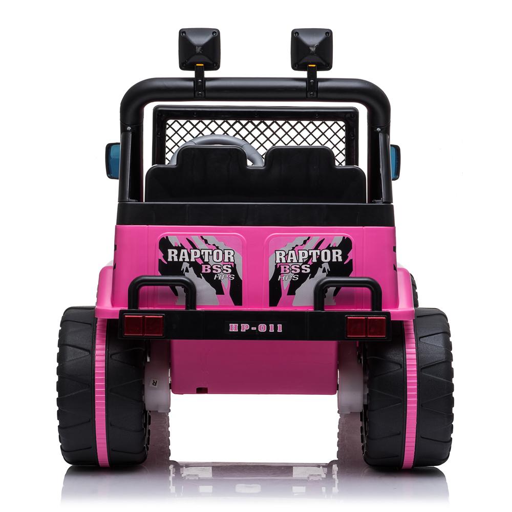 LEADZM LZ-11 Electric Car Child Jeep,Ride on Car for Kid,Double Drive with 2.4G Remote Control,12V 7AH Rechargeable Battery,LED Car Headlights-Pink