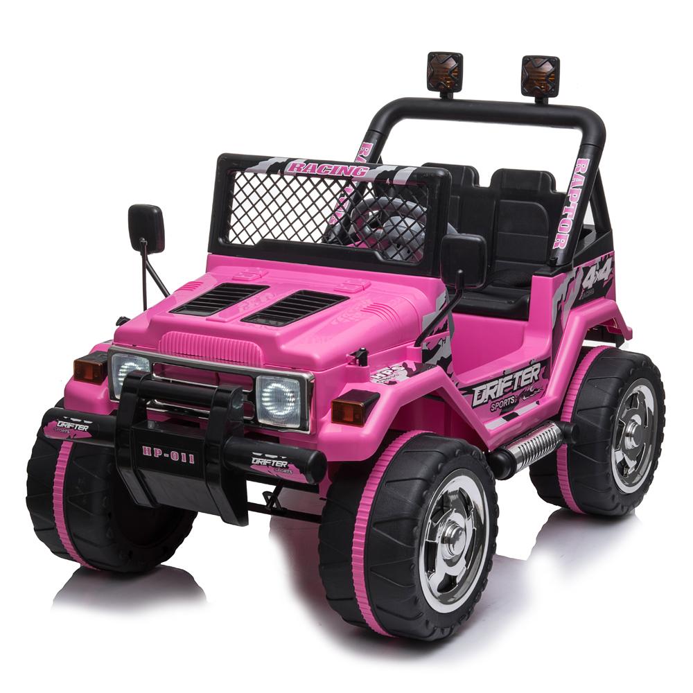 LEADZM LZ-11 Electric Car Child Jeep,Ride on Car for Kid,Double Drive with 2.4G Remote Control,12V 7AH Rechargeable Battery,LED Car Headlights-Pink