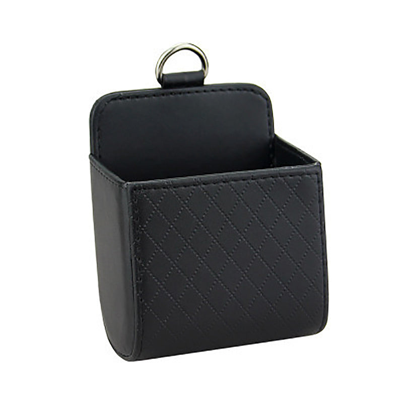 Car Air Vent Hanging StoraBox Mobile Phone Bag PU Leather Car Mobile Phone Holder Car Interior Accessories