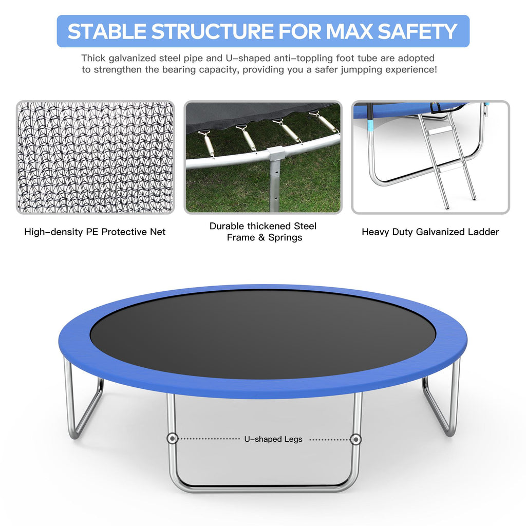 Famistar 14FT Trampoline with Safety Enclosure Net, ASTM Approved Jump Recreational Trampoline, Combo Bounce Outdoor Backyard Trampoline for Kids Adults Family (Up to 4-5 Kids)