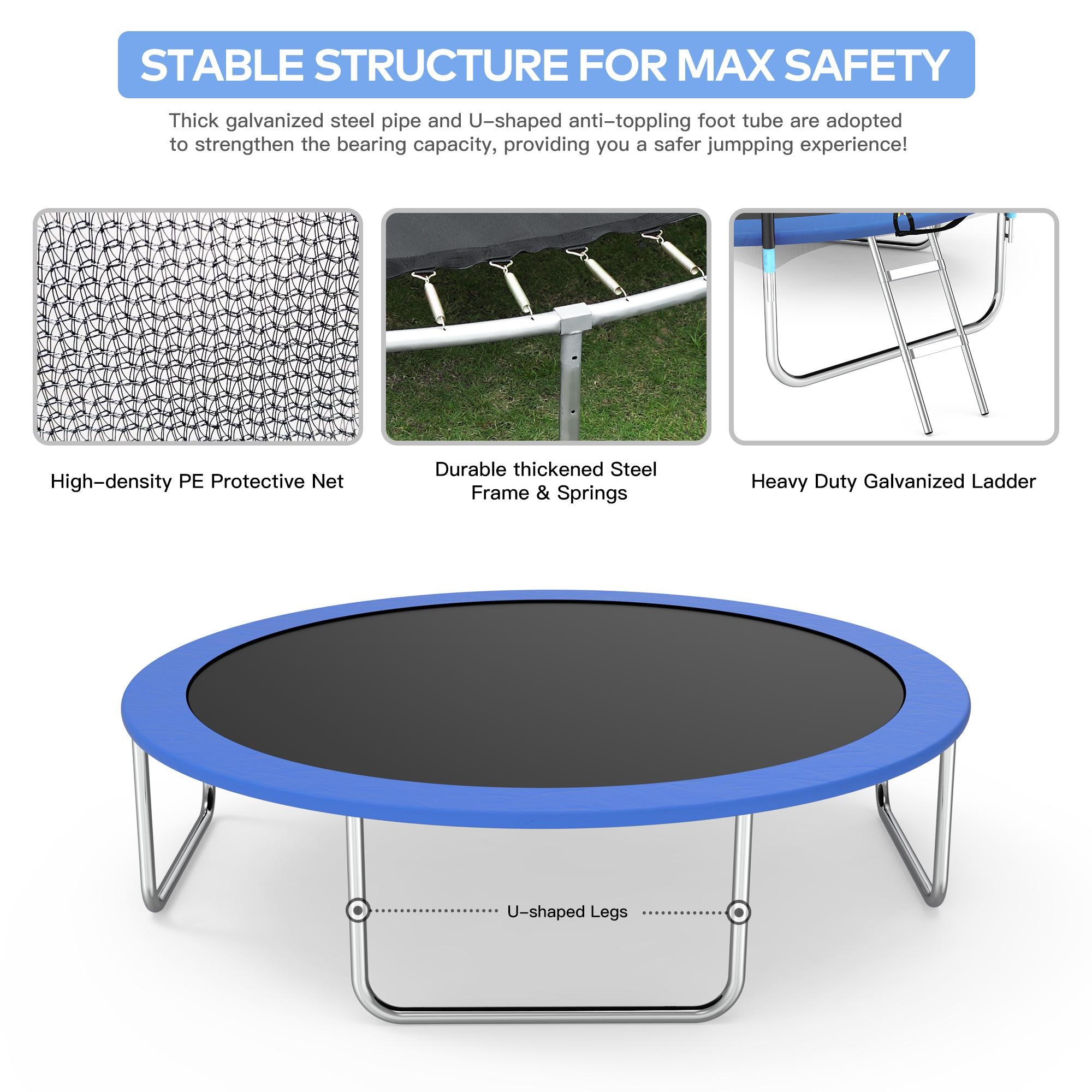 Famistar 14FT Trampoline with Safety Enclosure Net, ASTM Approved Jump Recreational Trampoline, Combo Bounce Outdoor Backyard Trampoline for Kids Adults Family (Up to 4-5 Kids)