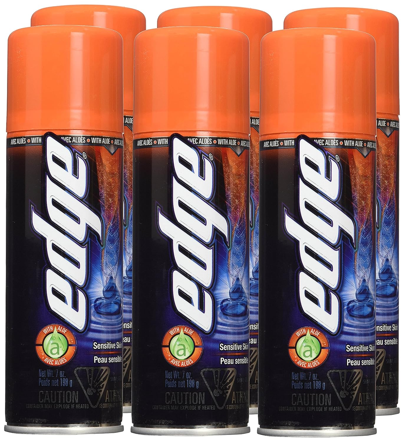 Edge Shave Gel for Men, Sensitive Skin with Aloe, 7 Ounce (Pack of 6) - Shaving Gel For Men That Moisturizes, Protects and Soothes To Help Reduce Skin Irritation