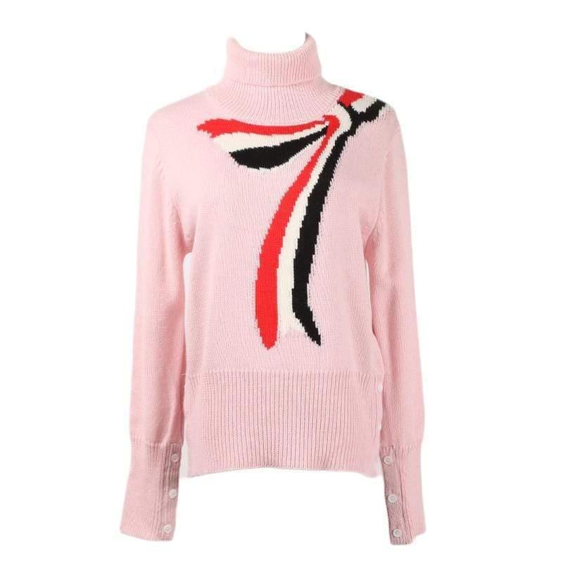 slim pink knitted sweater