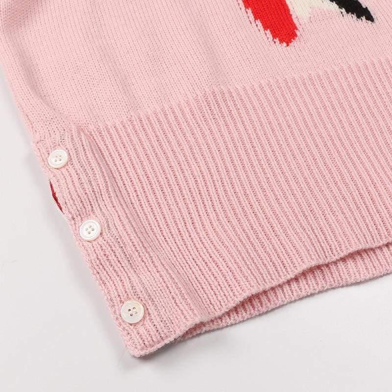 slim pink knitted sweater