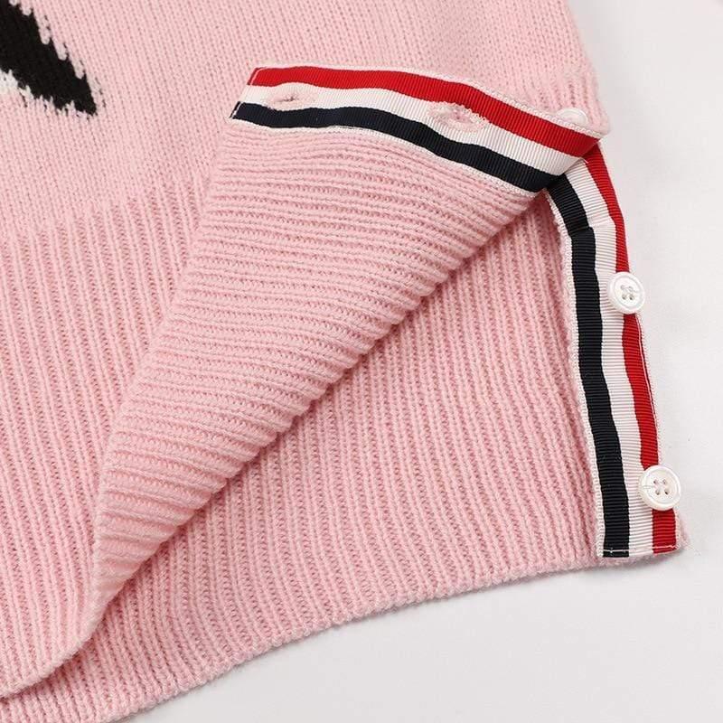 slim pink knitted sweater