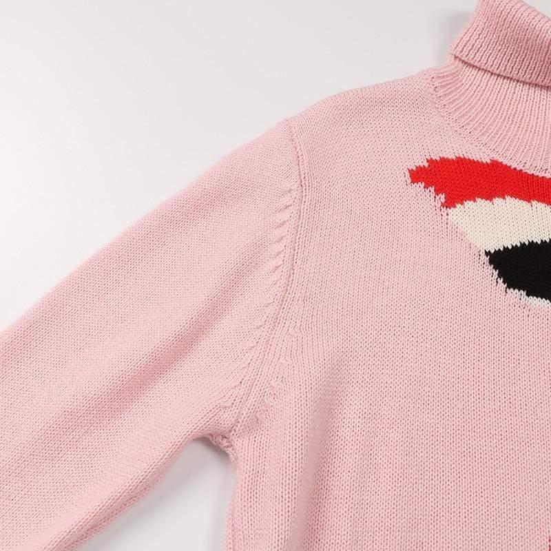 slim pink knitted sweater