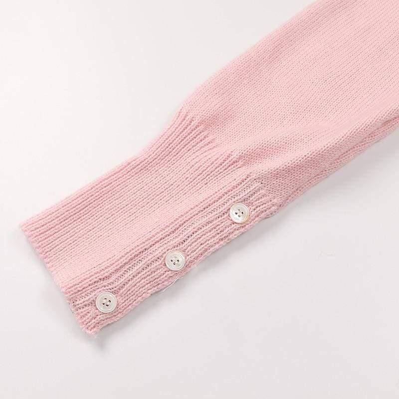 slim pink knitted sweater
