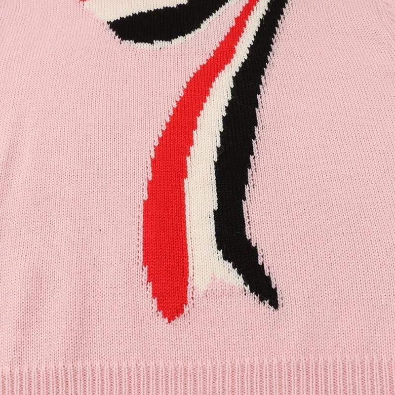 slim pink knitted sweater
