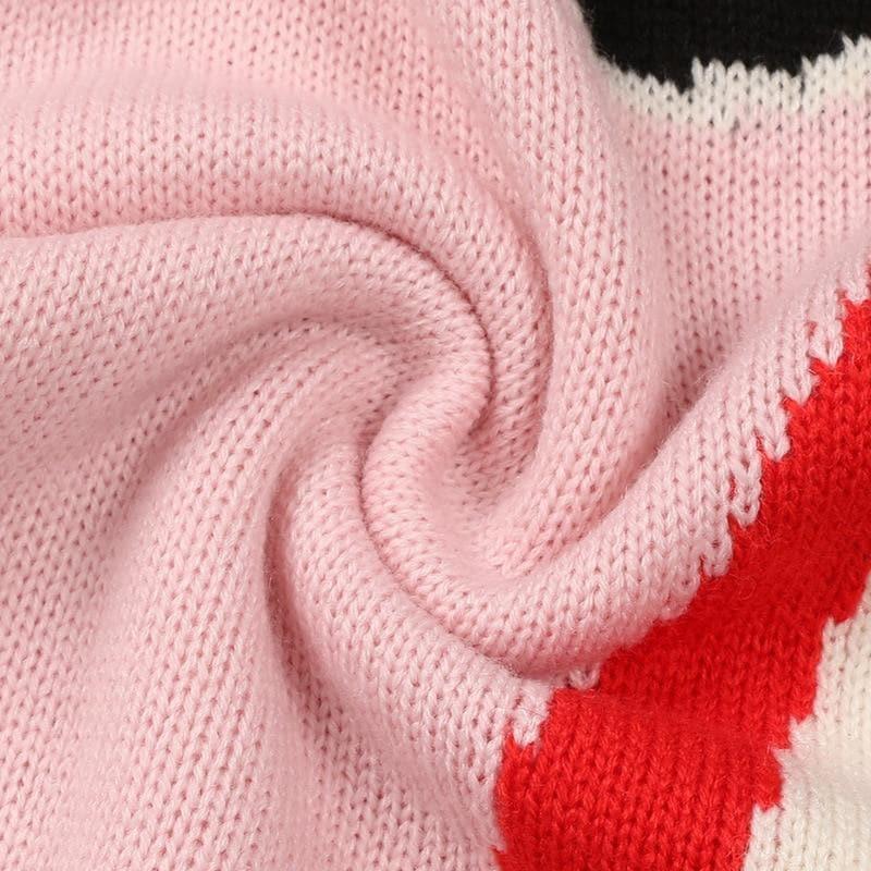 slim pink knitted sweater