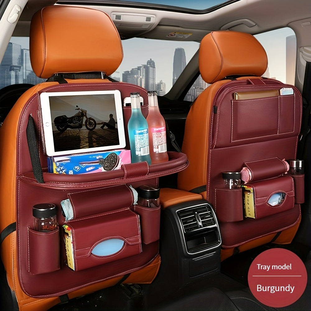 Upgrade Your Car With This Luxury Leather StoraBag And Tray - Perfect For Kids' Snacks And Toys!